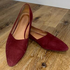 Madewell Women's Burgundy Suede Pointed Slip-Ons
